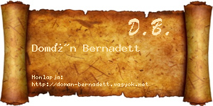 Domán Bernadett névjegykártya