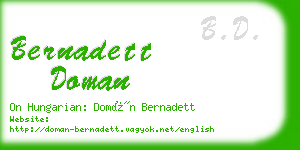bernadett doman business card